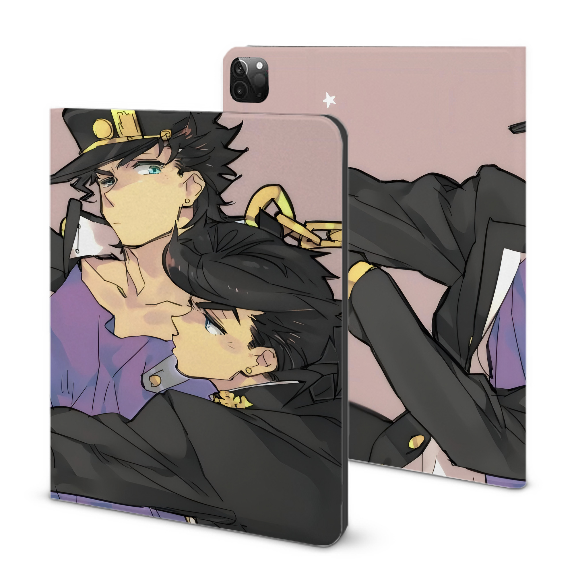 （画像用） ジョジョの奇妙な冒険 JoJo's Bizarre Adventure IPadケース ペンホルダー付き ブックスタイルデザイン